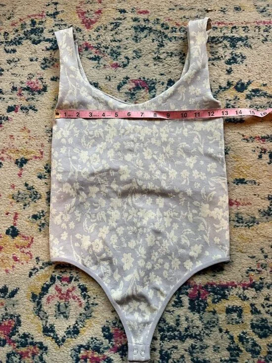 Intimately Free People Clean Lines Lavender Floral Boho Thong Bodysuit - Medium - Picture 4 of 9